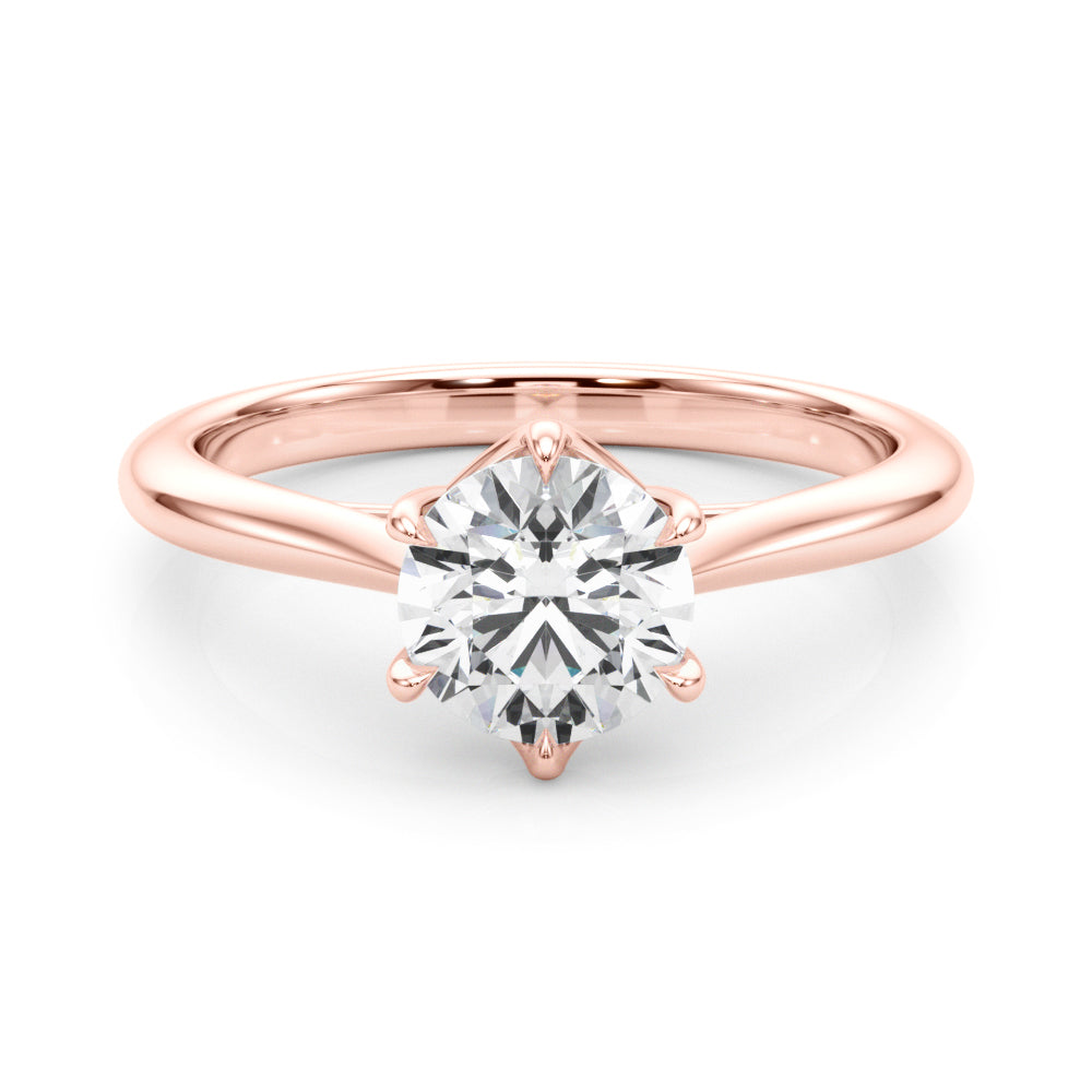 Grace Round Lab Grown Diamond Solitaire Engagement Ring IGI Certified-VIRABYANI